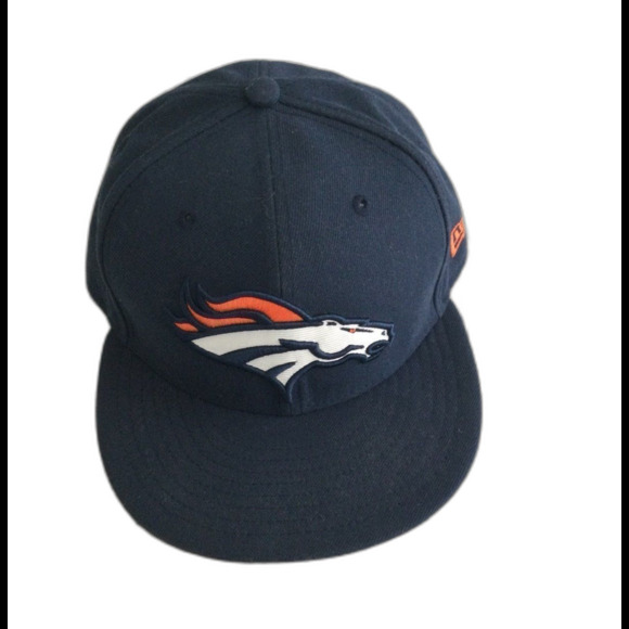 New Era Cap Hat Unisex Size 7 1/4” Color Navy Denver Broncos Fitted Baseball - Picture 4 of 7